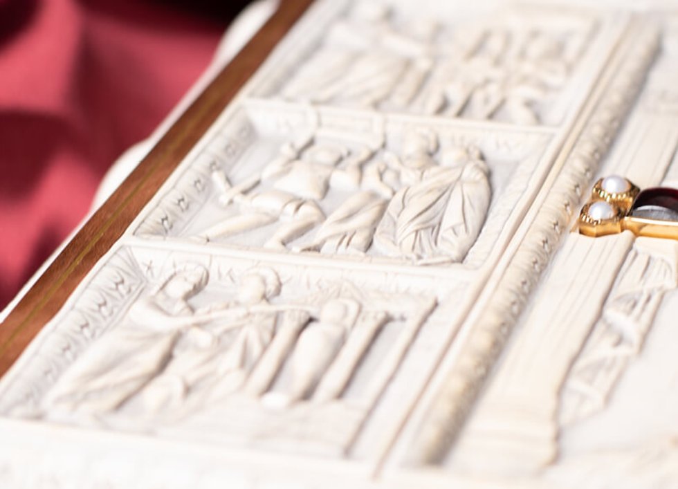 Luxusbibel Deckel Elfenbein-Imitat